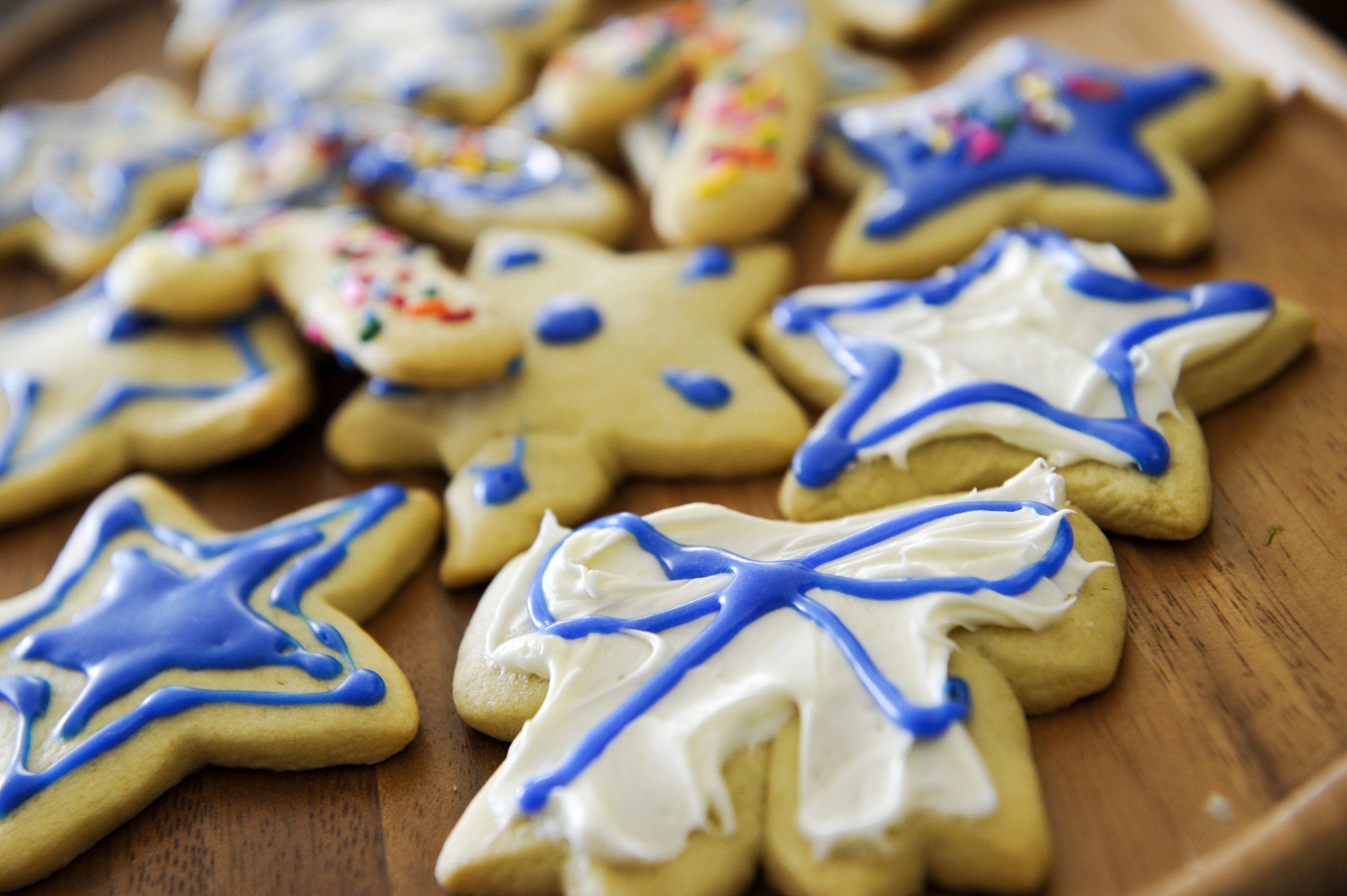 Mix of Christmas and Chanukkah cookies