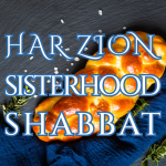 Har Zion Sisterhood Shabbat in front of a Challah