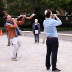 Cantor Figa and Rabbi Glick Sounding Shofar in the Park